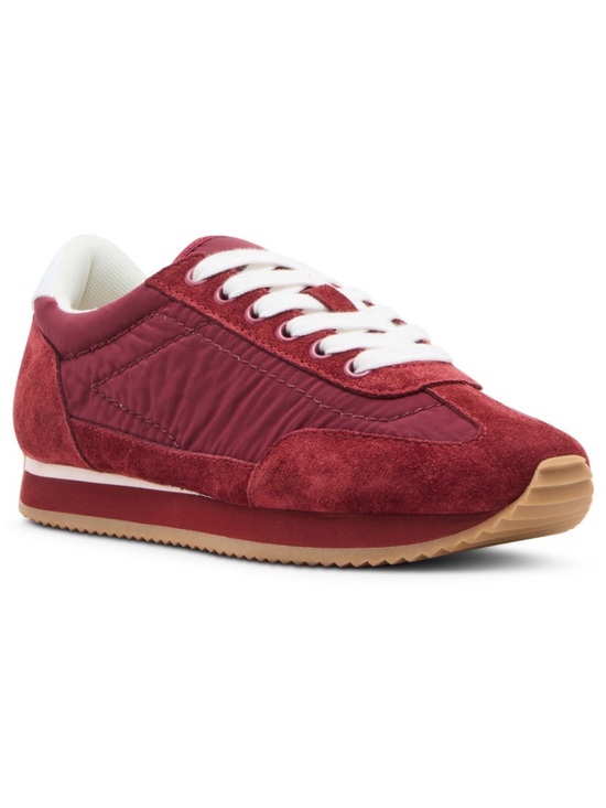 Blondo Burgundy Suede & Textile Women's Sneakers With White Laces